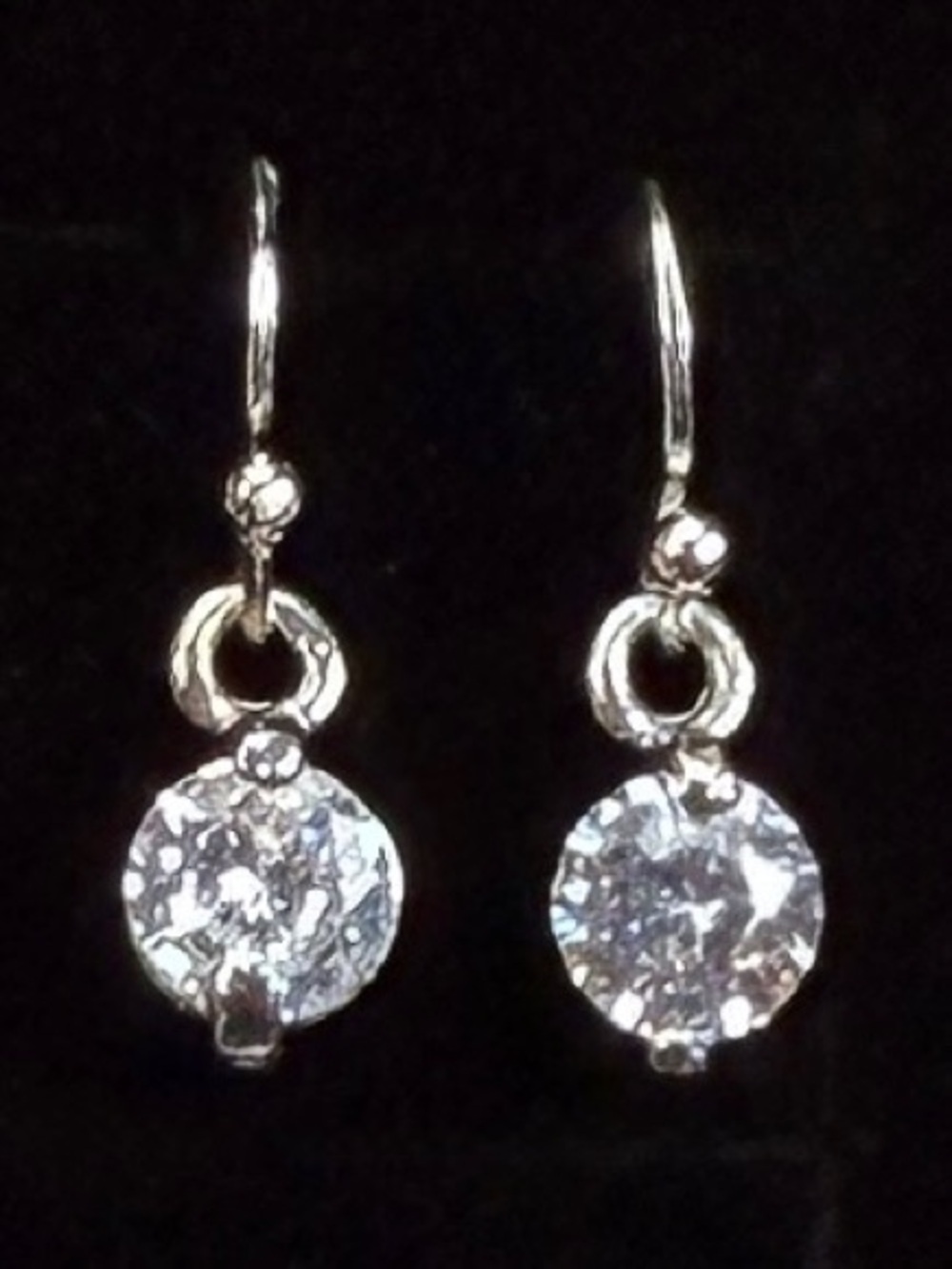 Vintage, lightweight, silvertone, bling costume pierced earrings